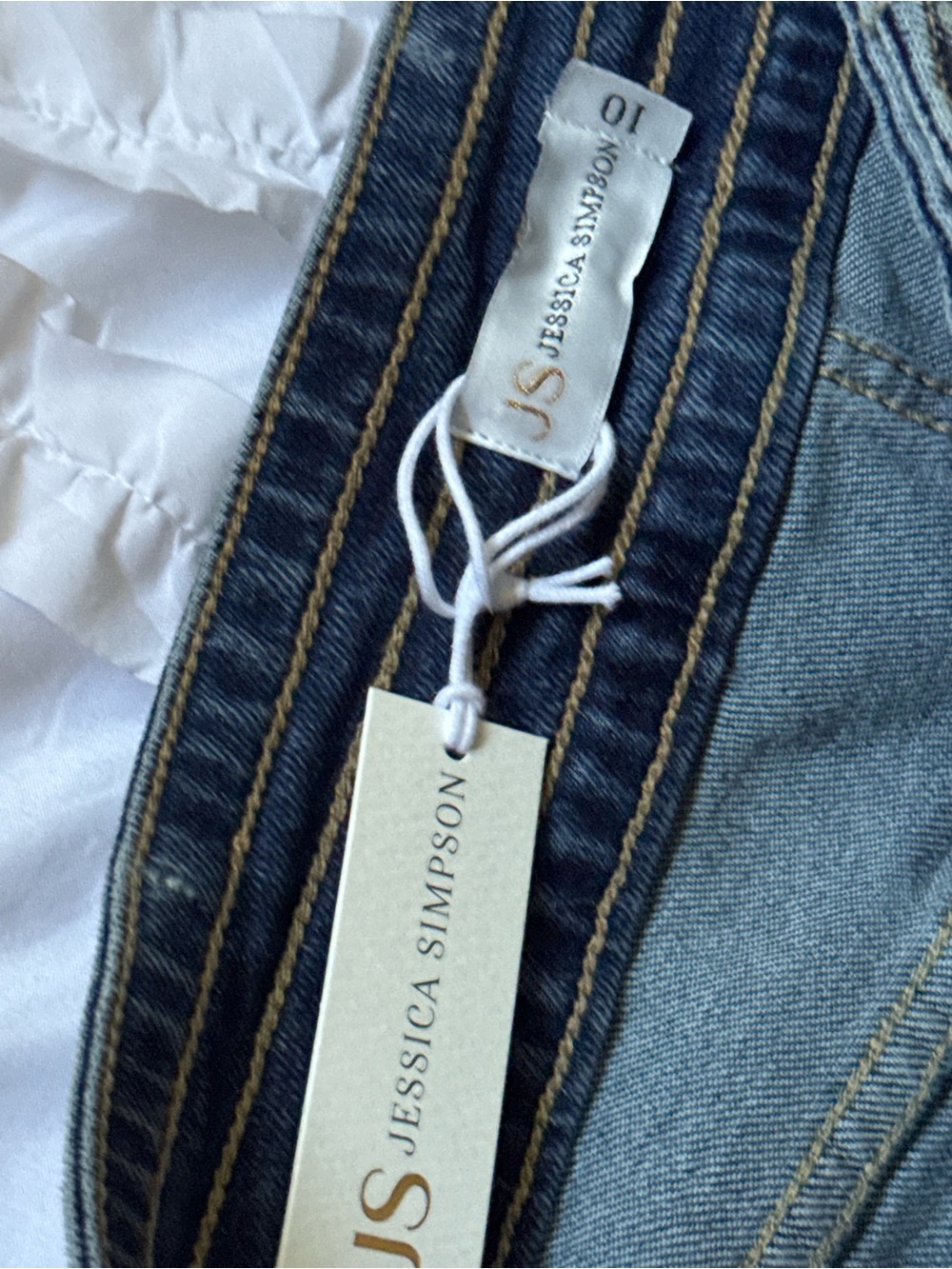Jessica Simpson Dark Blue Lace-Up Wide Leg Jeans - Picture 3 of 6